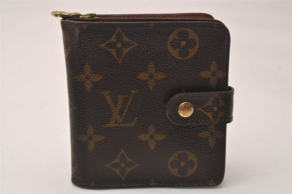 Authentic Louis Vuitton Monogram Compact Zip Bifold Wallet Purse M61667 LV 8130J