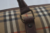 Authentic Burberrys Nova Check PVC Leather 2Way Travel Boston Bag Beige 8131J