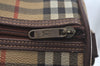 Authentic Burberrys Nova Check PVC Leather 2Way Travel Boston Bag Beige 8131J