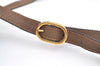 Authentic GUCCI Web Sherry Line Shoulder Cross Bag GG PVC Leather Brown 8132J