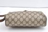 Authentic GUCCI Web Sherry Line Shoulder Cross Bag GG PVC Leather Brown 8132J