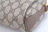 Authentic GUCCI Web Sherry Line Shoulder Cross Bag GG PVC Leather Brown 8132J
