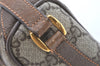 Authentic GUCCI Web Sherry Line Shoulder Cross Bag GG PVC Leather Brown 8132J