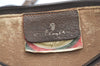 Authentic GUCCI Web Sherry Line Shoulder Cross Bag GG PVC Leather Brown 8132J