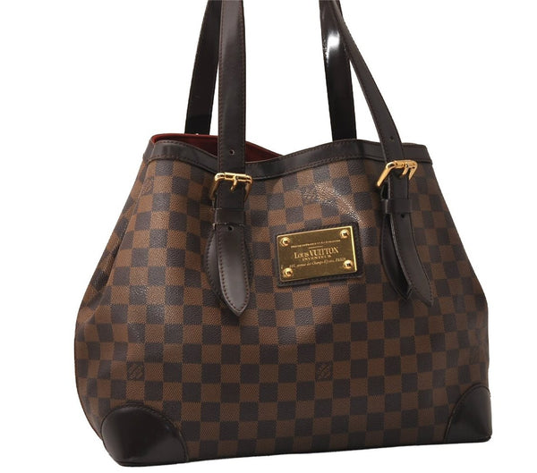 Authentic Louis Vuitton Damier Hampstead MM Shoulder Tote Bag N51204 LV 8133J