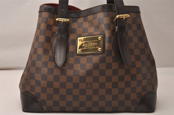 Authentic Louis Vuitton Damier Hampstead MM Shoulder Tote Bag N51204 LV 8133J