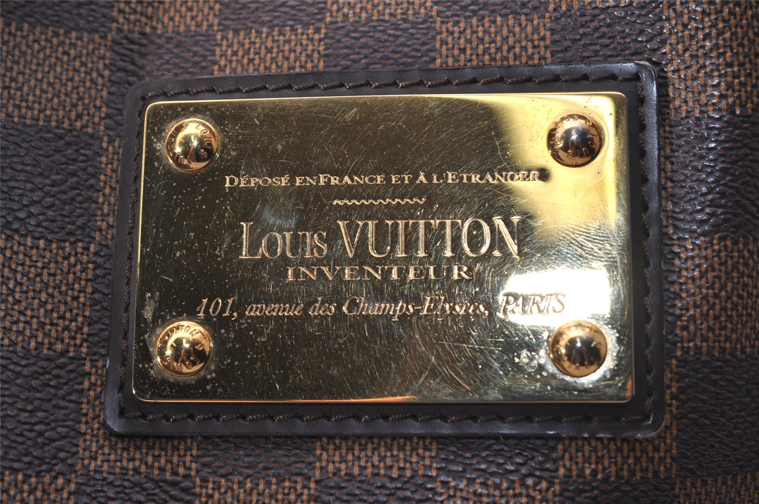 Authentic Louis Vuitton Damier Hampstead MM Shoulder Tote Bag N51204 LV 8133J