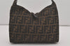 Authentic FENDI Vintage Zucca Shoulder Hand Bag Purse Canvas Leather Brown 8135I