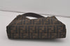 Authentic FENDI Vintage Zucca Shoulder Hand Bag Purse Canvas Leather Brown 8135I