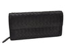 Authentic BOTTEGA VENETA Intrecciato Leather Long Wallet Purse Black 8137I