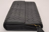 Authentic BOTTEGA VENETA Intrecciato Leather Long Wallet Purse Black 8137I