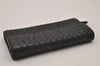 Authentic BOTTEGA VENETA Intrecciato Leather Long Wallet Purse Black 8137I