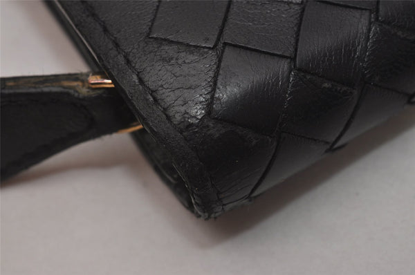 Authentic BOTTEGA VENETA Intrecciato Leather Long Wallet Purse Black 8137I