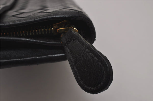 Authentic BOTTEGA VENETA Intrecciato Leather Long Wallet Purse Black 8137I
