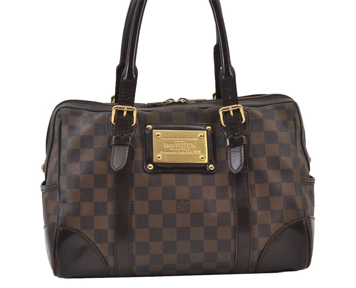Authentic Louis Vuitton Damier Berkeley Hand Boston Bag Purse N52000 LV 8137J