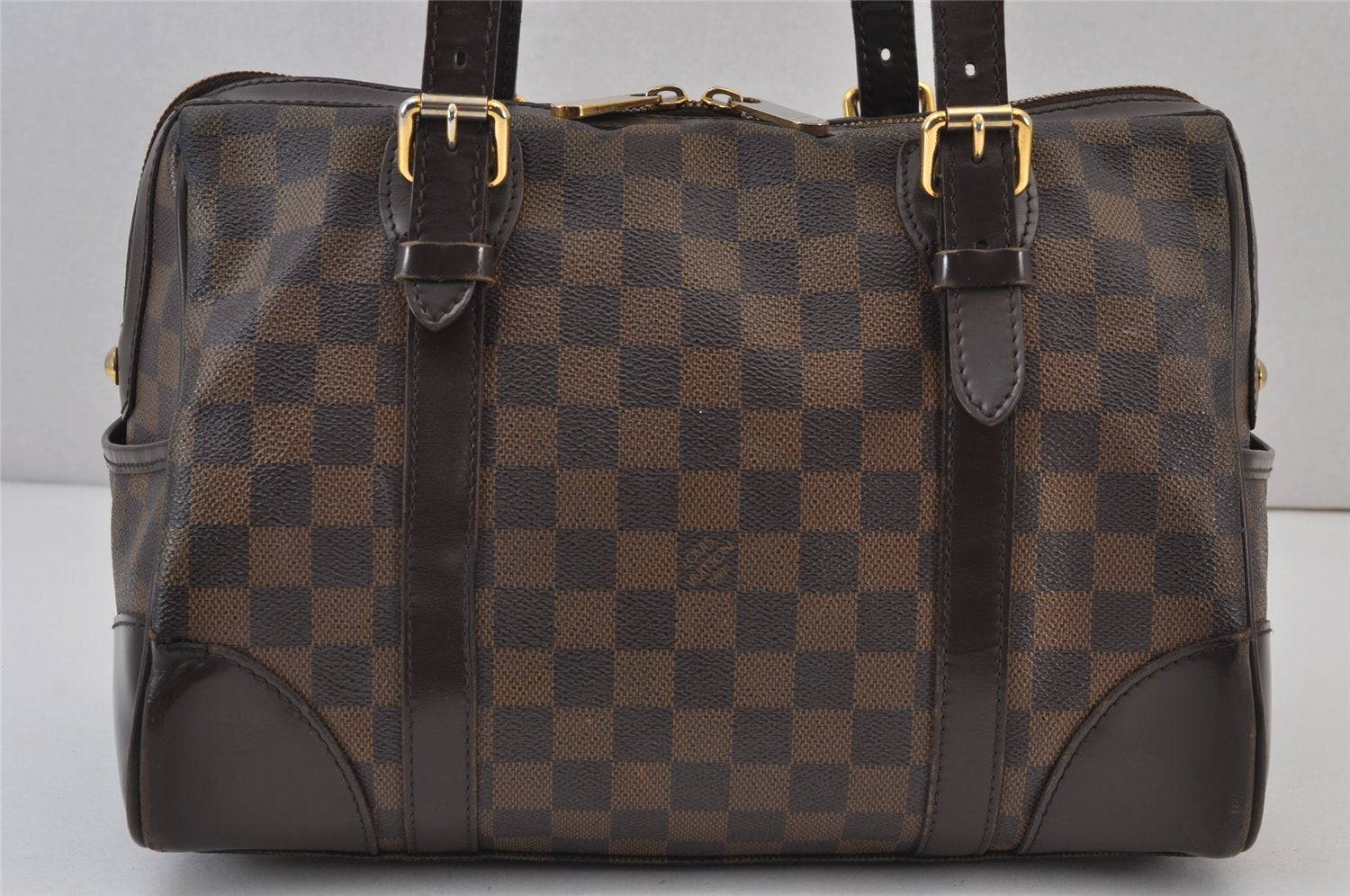 Authentic Louis Vuitton Damier Berkeley Hand Boston Bag Purse N52000 LV 8137J