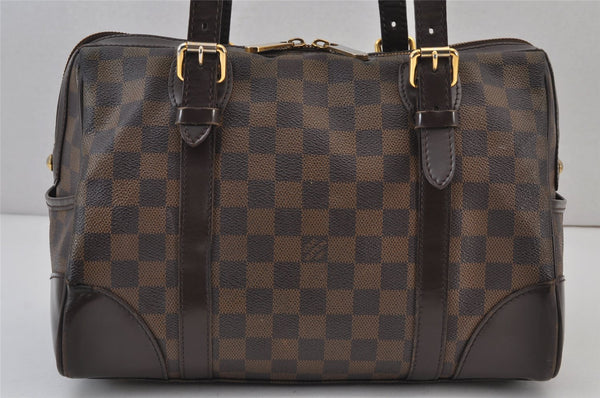 Authentic Louis Vuitton Damier Berkeley Hand Boston Bag Purse N52000 LV 8137J