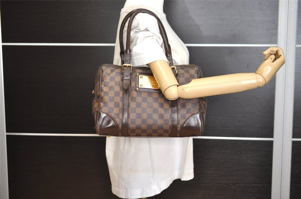 Authentic Louis Vuitton Damier Berkeley Hand Boston Bag Purse N52000 LV 8137J