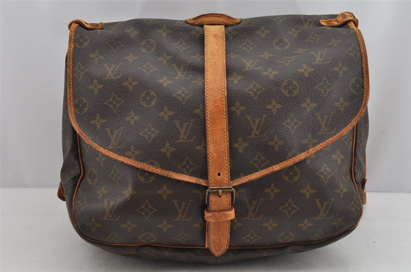 Authentic Louis Vuitton Monogram Saumur 35 Shoulder Cross Bag M42254 LV 8138J