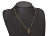 Auth Christian Dior Gold Tone Rhinestone Chain Pendant Necklace CD Box 8139I