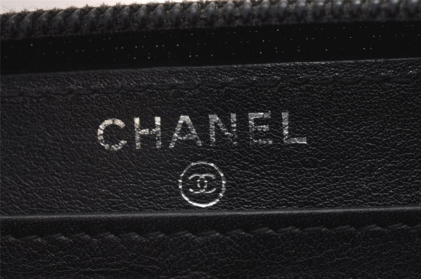 Authentic CHANEL Caviar Skin Vintage CC Logo Long Wallet Purse Black Junk 8140I