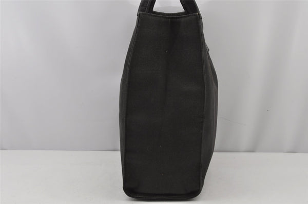 Authentic GUCCI Vintage Shoulder Tote Bag Canvas Leather 91249 Black 8140J