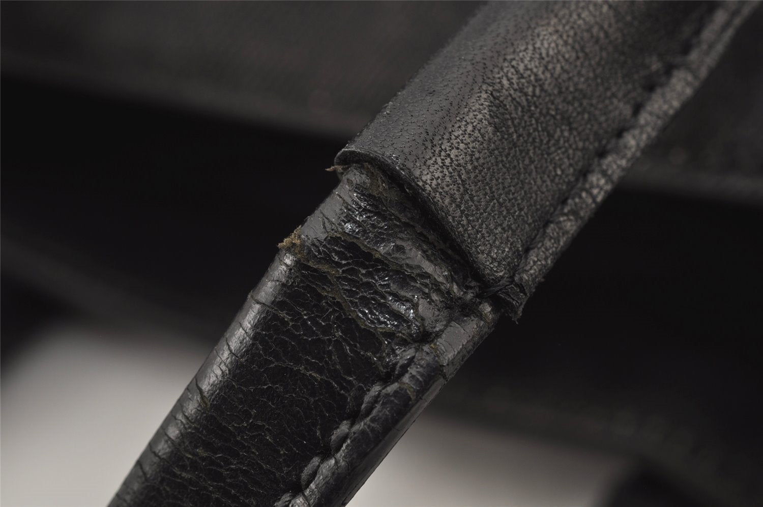 Authentic GUCCI Vintage Shoulder Tote Bag Canvas Leather 91249 Black 8140J