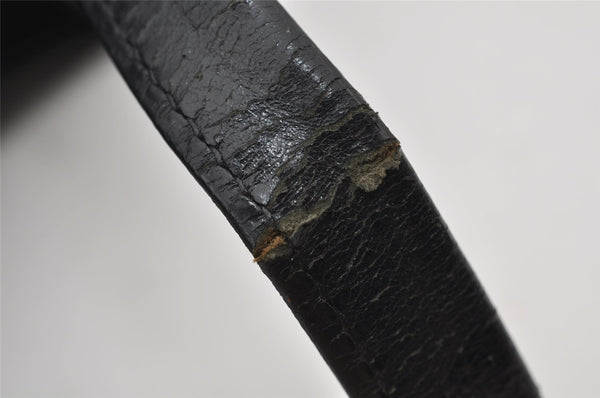 Authentic GUCCI Vintage Shoulder Tote Bag Canvas Leather 91249 Black 8140J