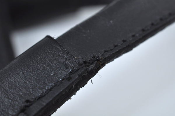 Authentic GUCCI Vintage Shoulder Tote Bag Canvas Leather 91249 Black 8140J