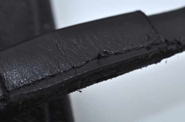 Authentic GUCCI Vintage Shoulder Tote Bag Canvas Leather 91249 Black 8140J