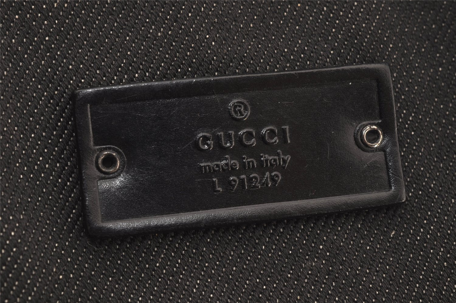 Authentic GUCCI Vintage Shoulder Tote Bag Canvas Leather 91249 Black 8140J