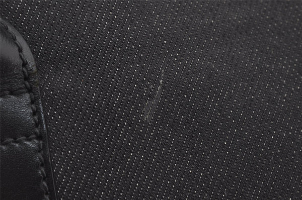 Authentic GUCCI Vintage Shoulder Tote Bag Canvas Leather 91249 Black 8140J