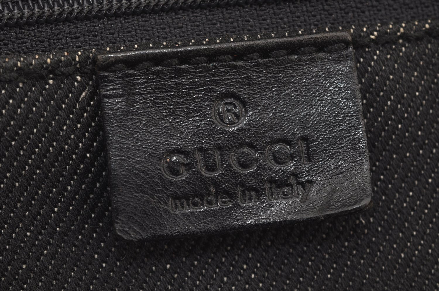 Authentic GUCCI Vintage Shoulder Tote Bag Canvas Leather 91249 Black 8140J