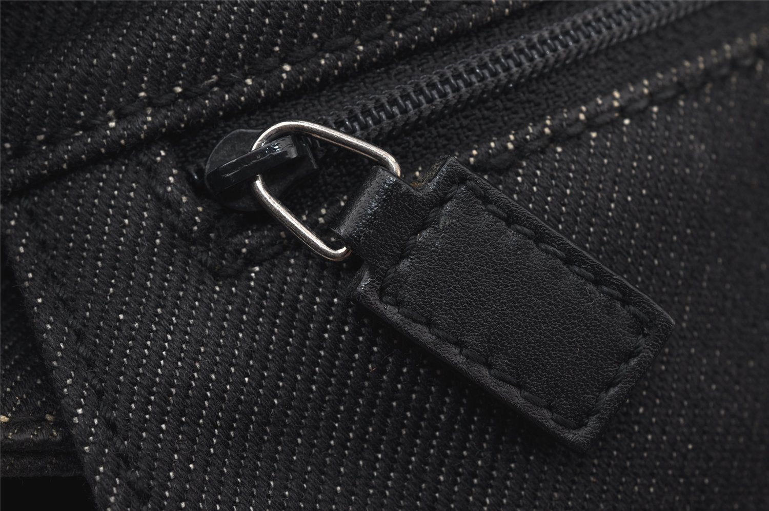 Authentic GUCCI Vintage Shoulder Tote Bag Canvas Leather 91249 Black 8140J