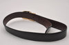 Authentic GUCCI Interlocking G Belt Reversible Leather 25.2-27.2" Black 8141I