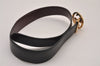 Authentic GUCCI Interlocking G Belt Reversible Leather 25.2-27.2" Black 8141I