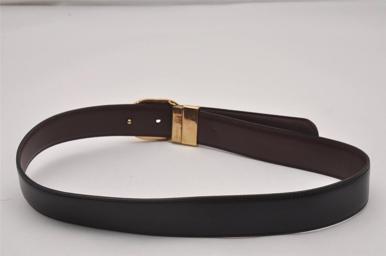 Authentic GUCCI Interlocking G Belt Reversible Leather 25.2-27.2