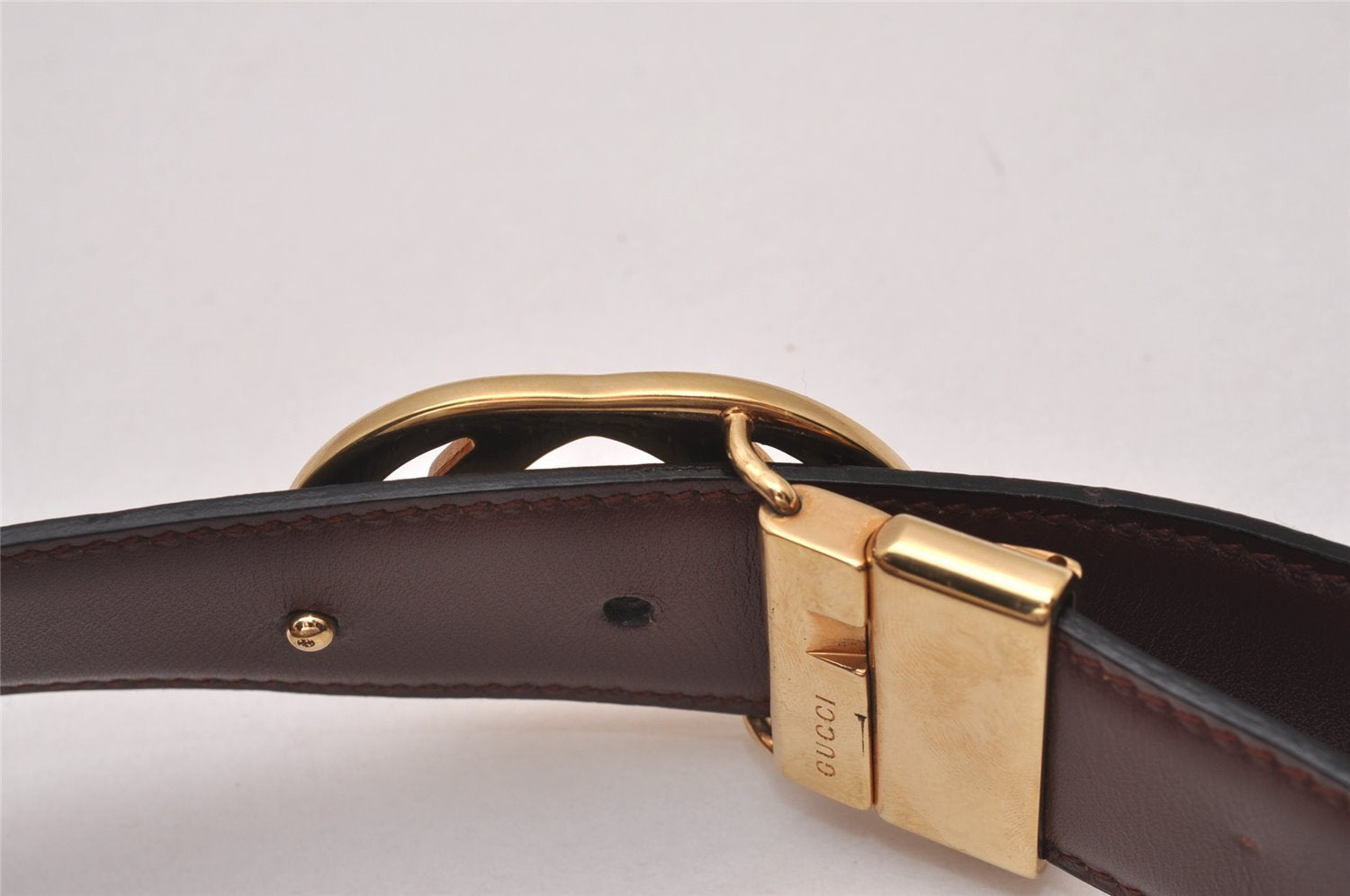 Authentic GUCCI Interlocking G Belt Reversible Leather 25.2-27.2