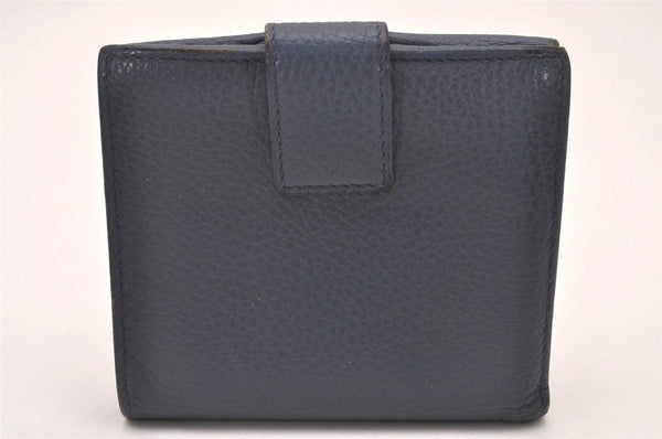 Authentic GUCCI Swing Vintage Bifold Wallet Purse Leather 368233 Blue 8143I