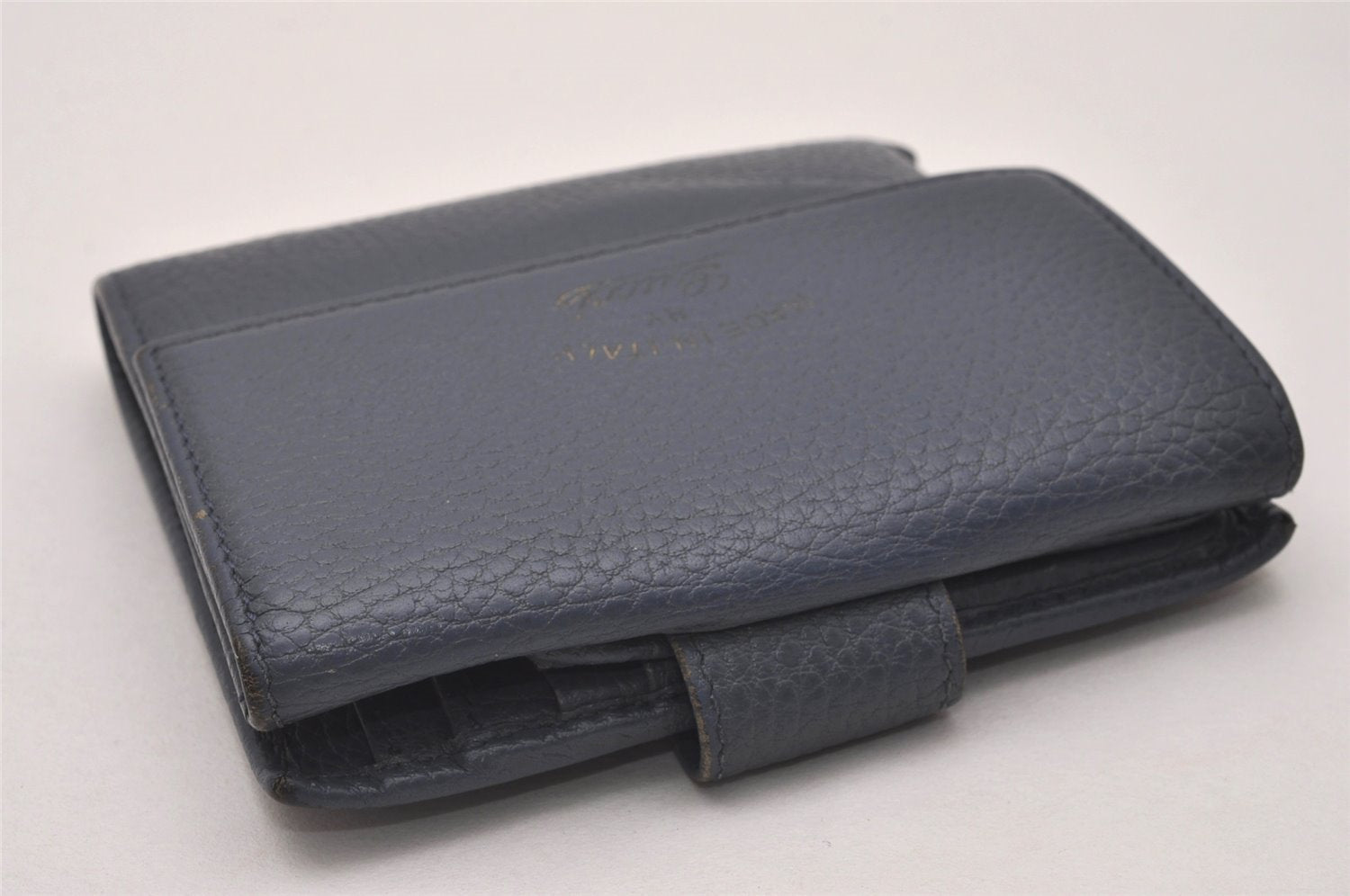 Authentic GUCCI Swing Vintage Bifold Wallet Purse Leather 368233 Blue 8143I