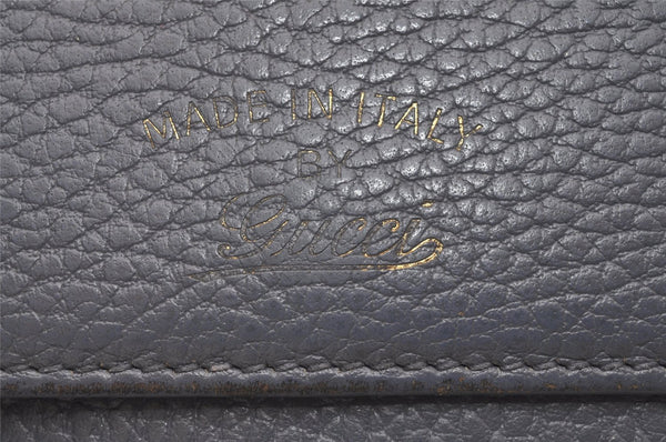 Authentic GUCCI Swing Vintage Bifold Wallet Purse Leather 368233 Blue 8143I