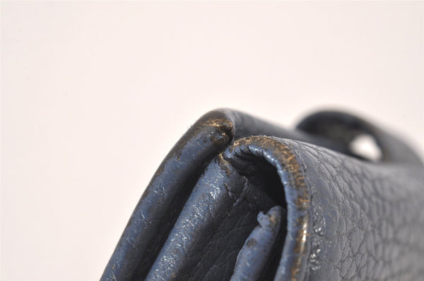 Authentic GUCCI Swing Vintage Bifold Wallet Purse Leather 368233 Blue 8143I