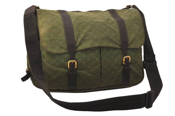 Auth Louis Vuitton Monogram Mini Sac Maman Shoulder Cross Bag M42351 Green 8144J