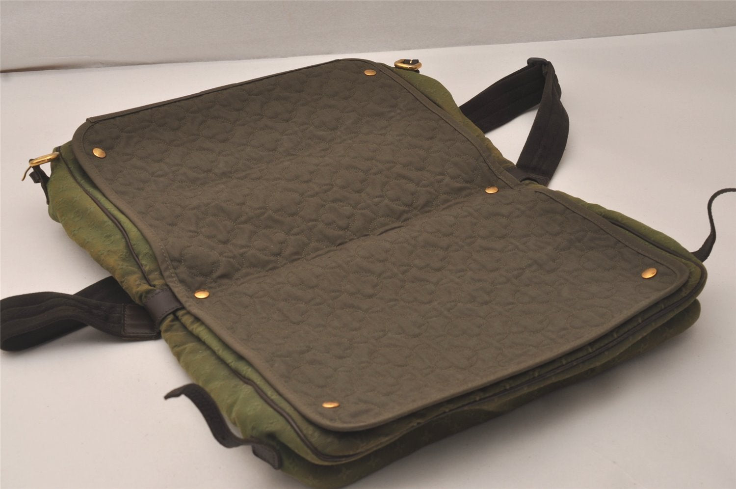 Auth Louis Vuitton Monogram Mini Sac Maman Shoulder Cross Bag M42351 Green 8144J