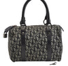 Authentic Christian Dior Trotter Hand Boston Bag Canvas Leather Black 8146I