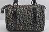 Authentic Christian Dior Trotter Hand Boston Bag Canvas Leather Black 8146I
