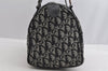 Authentic Christian Dior Trotter Hand Boston Bag Canvas Leather Black 8146I