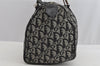 Authentic Christian Dior Trotter Hand Boston Bag Canvas Leather Black 8146I