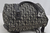 Authentic Christian Dior Trotter Hand Boston Bag Canvas Leather Black 8146I