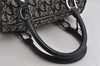 Authentic Christian Dior Trotter Hand Boston Bag Canvas Leather Black 8146I